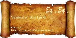 Szekula Szilárd névjegykártya
